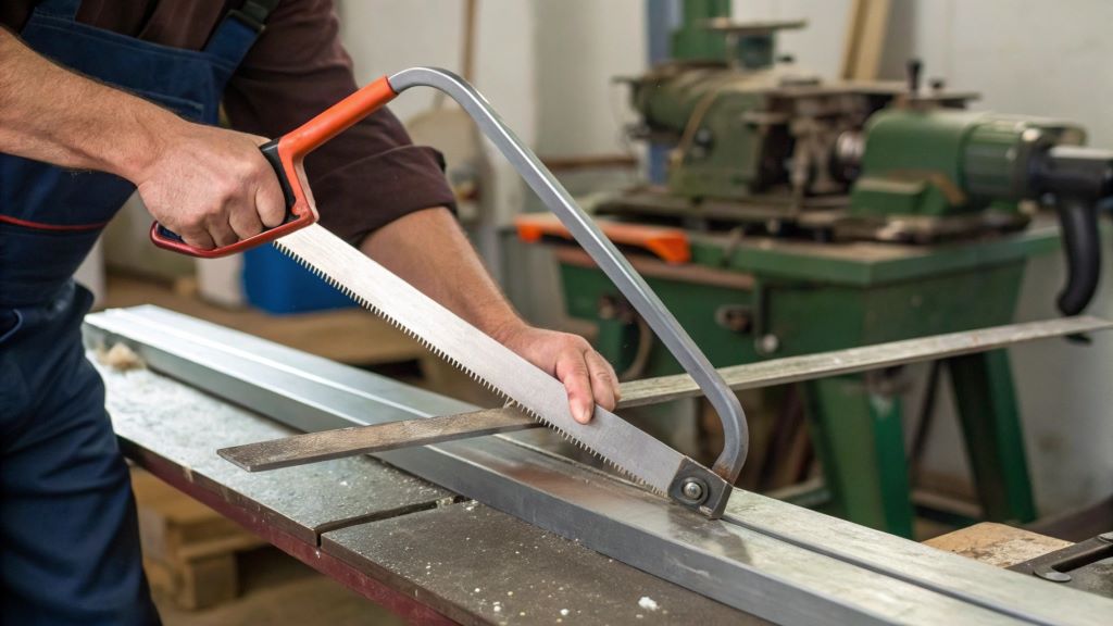 Cutting Aluminum Sheet Metal with Hack Saw