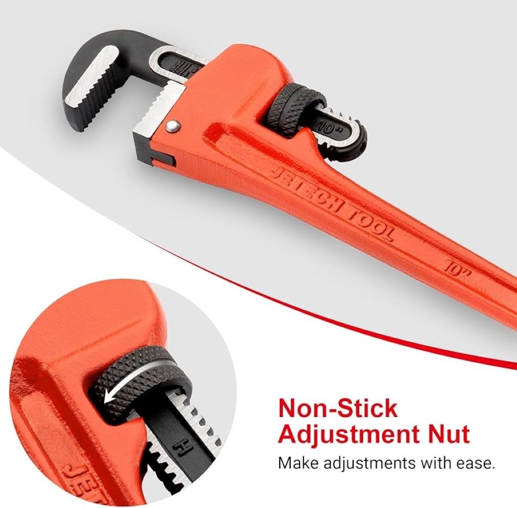 Pipe wrench adjustment nut cleaning tool