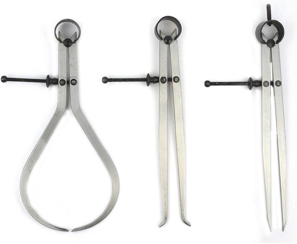 Big Horn 19053C 3-piece 8-inch spring caliper and divider set for precision measuring