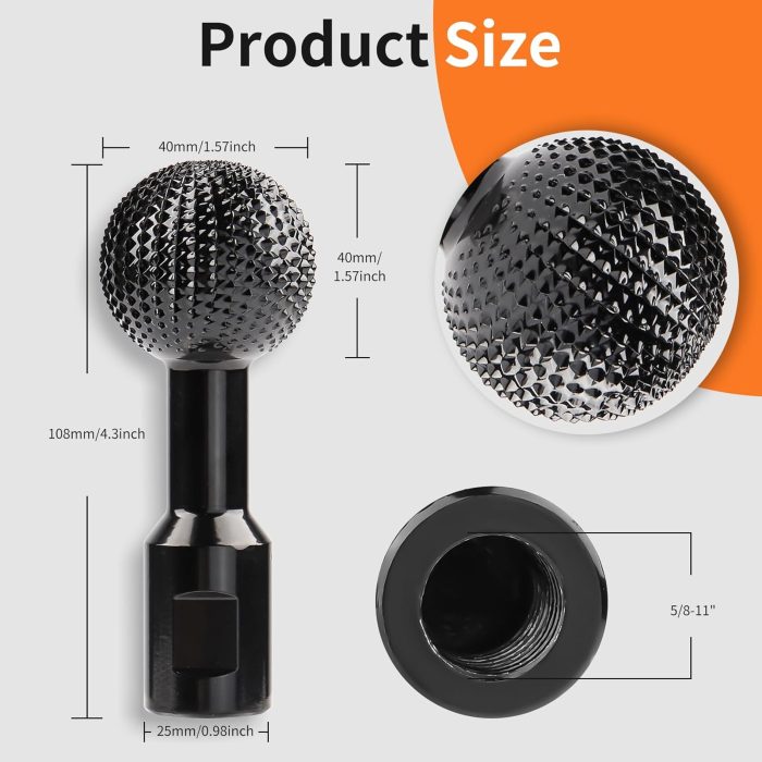 Boounyatin 360° Ball Gouge Angle Grinder Attachment – heavy-duty spherical steel head with abrasive teeth for wood carving, bowls, logs, and sculptures
