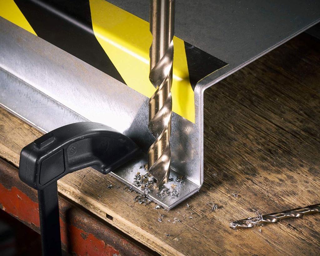 High-performance Bosch cobalt drill bit with three-flat shank for metal drilling.