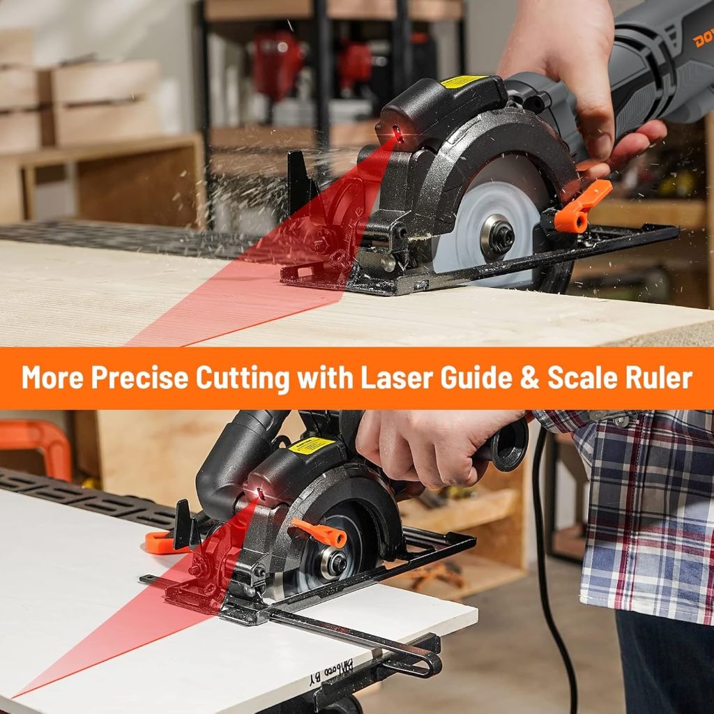 4-1/2 inch DOVAMAN circular saw with 6 blades for wood, metal, and tile cutting