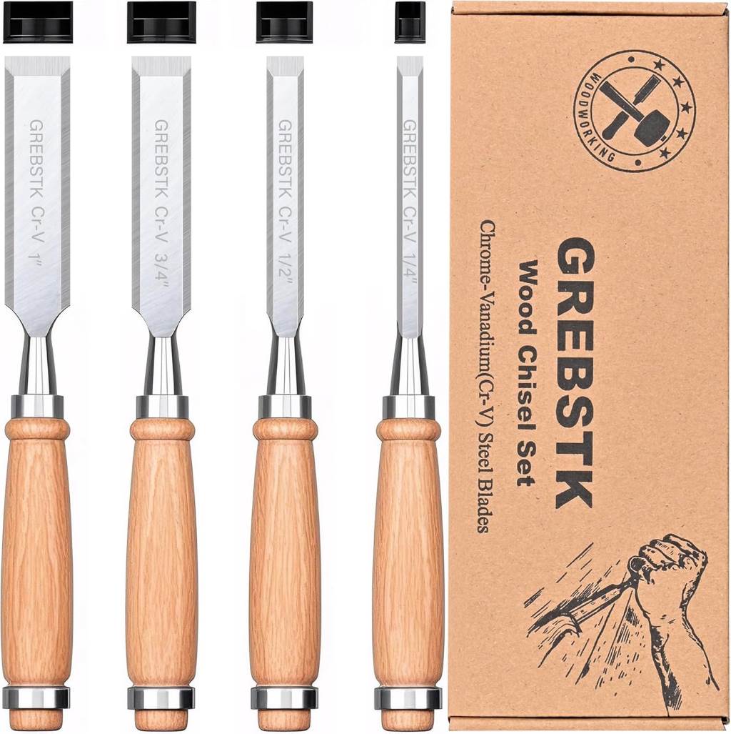 GREBSTK sharp edge wood chisel set for carpentry, furniture making, and craft projects