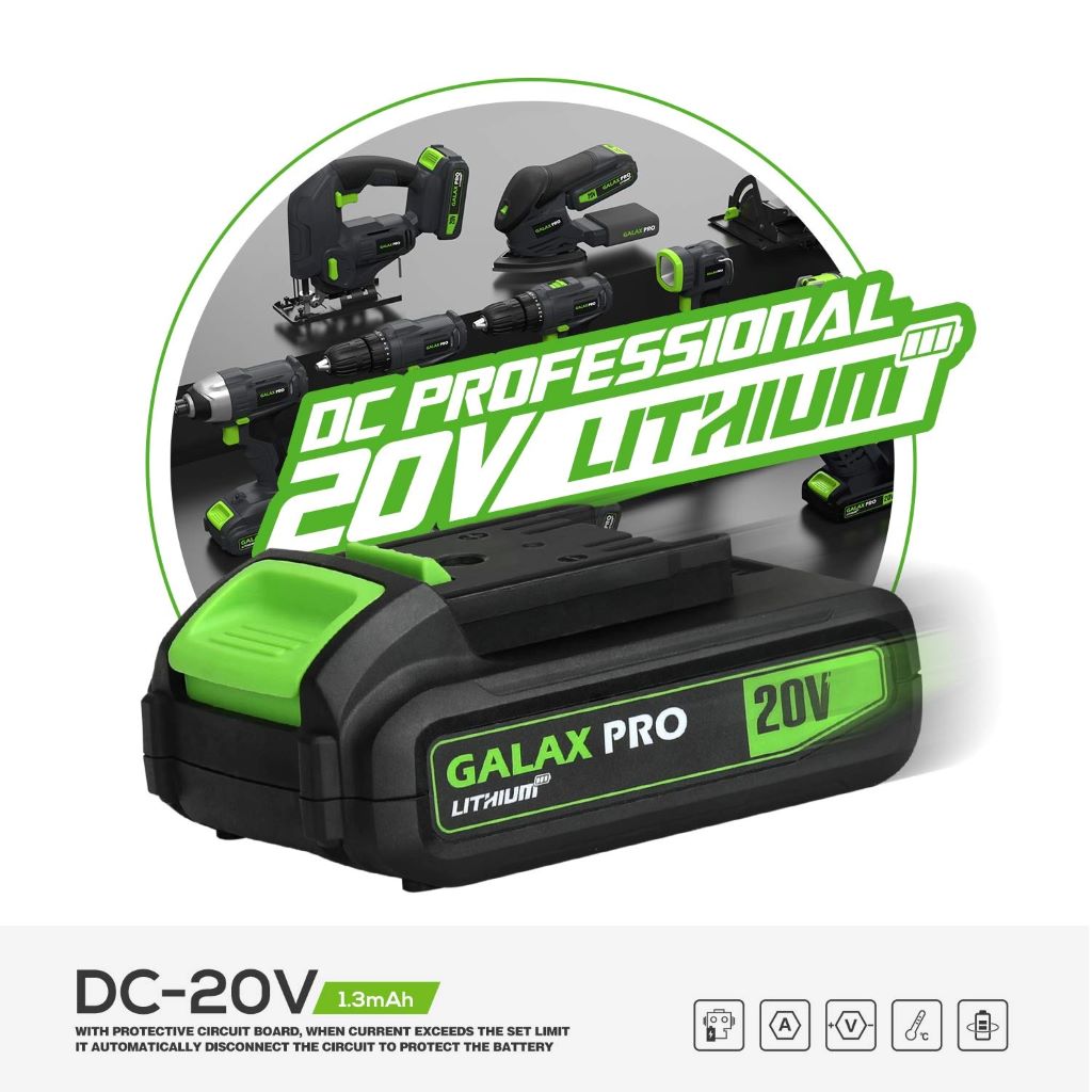 Compact GALAX PRO circular saw with 2 blades and 3400RPM motor for powerful cuts.