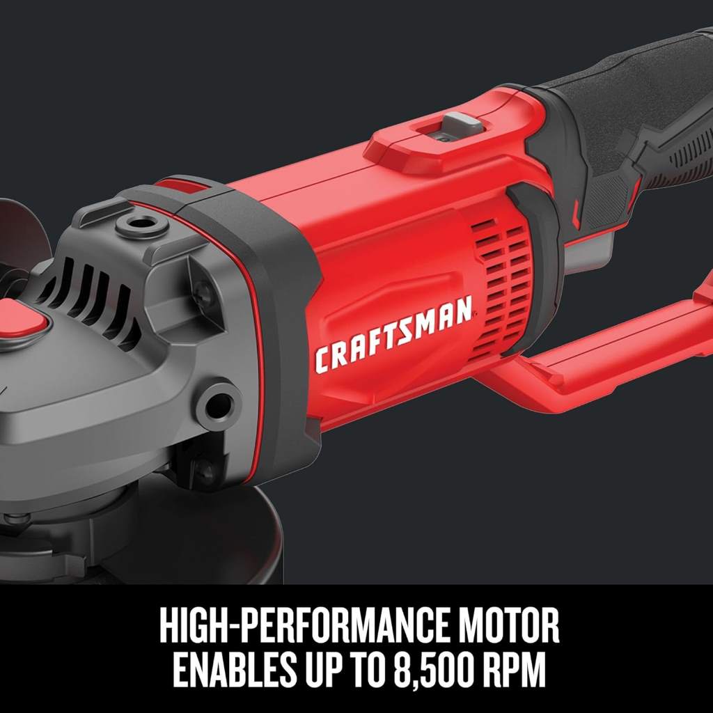 Side view of CRAFTSMAN V20* 4-1/2-inch grinder designed for precision work 