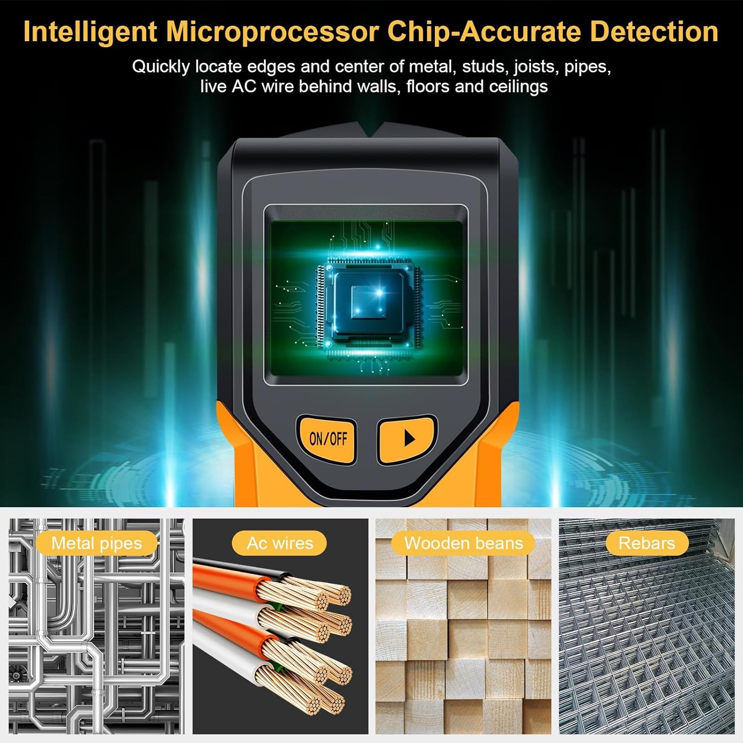 High-precision wall scanner with HD LCD display for DIY and professionals