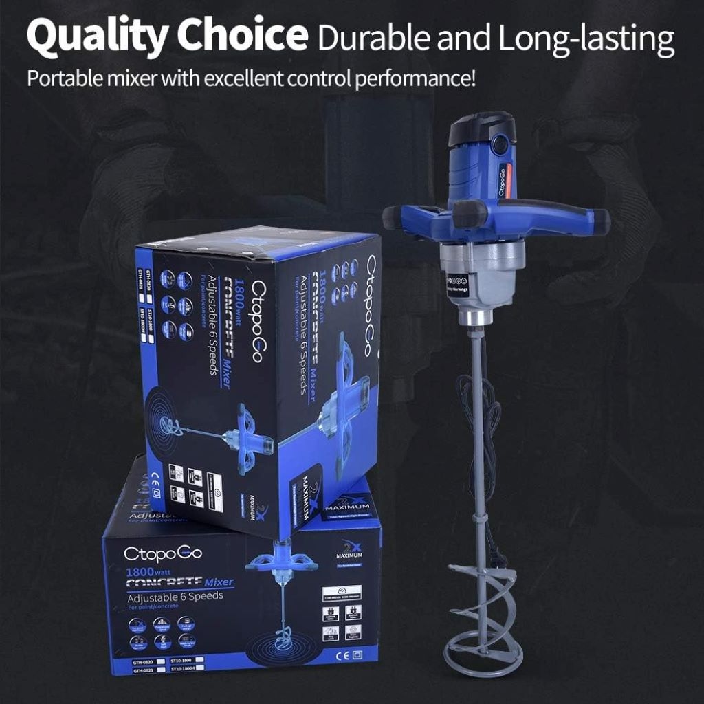 Durable 1800W mixing drill machine with paddle for cement and paint