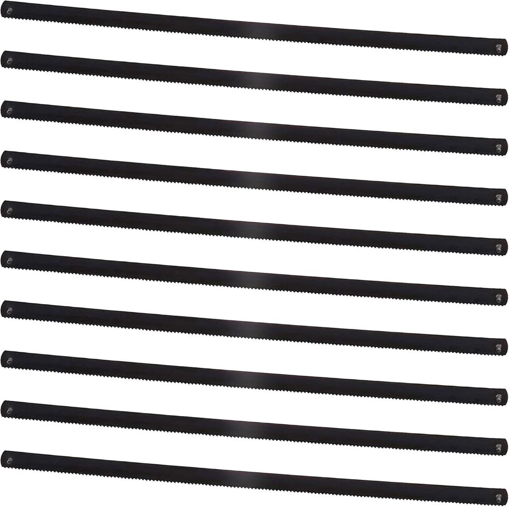 Ten HAUTMEC 6-inch bi-metal hacksaw replacement blades, 24 teeth per inch.