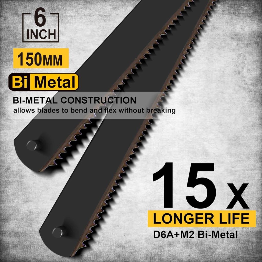 10-pack Hanpex 6in bi-metal hacksaw blades designed for clean, accurate cuts.