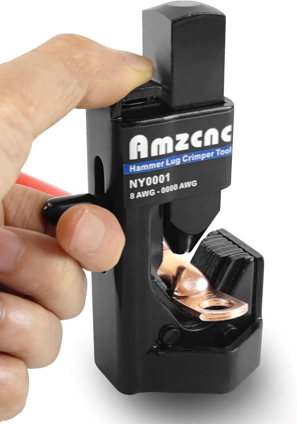AMZCNC Hammer Lug Crimper for 8 AWG to 4/0 battery and welding cables