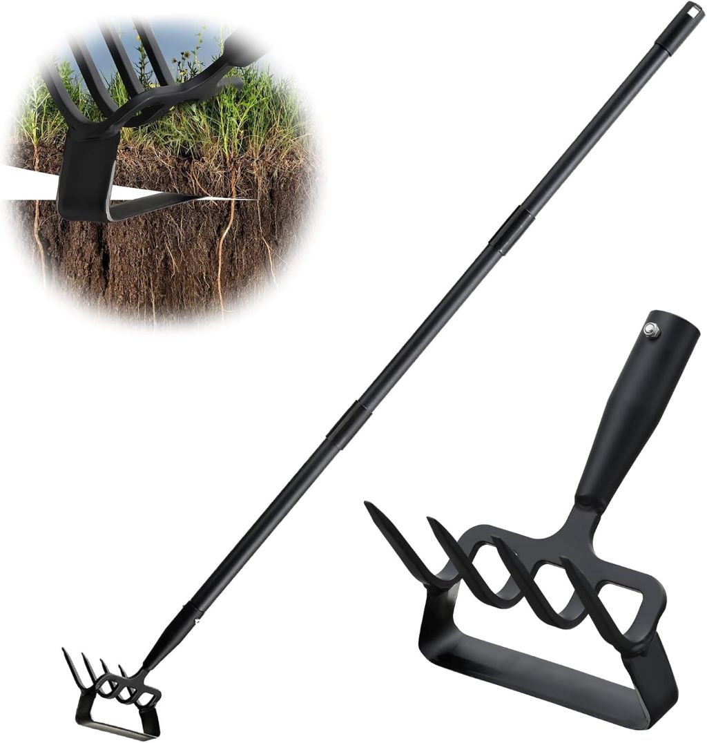 COCONUT heavy-duty hula hoe with adjustable handle for weeding and soil cultivation