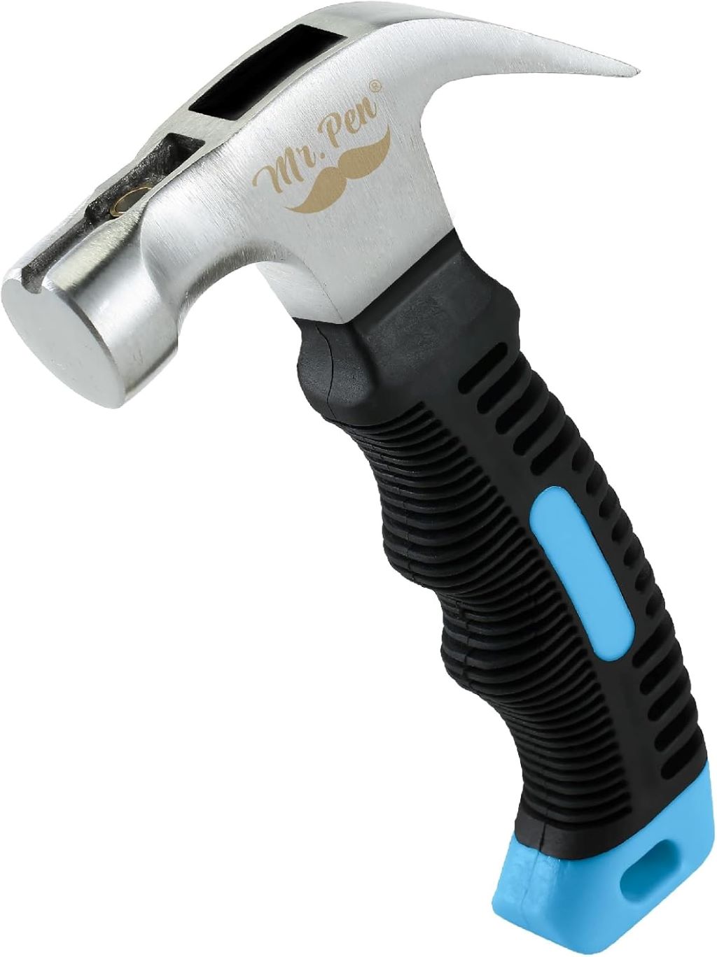 Mr. Pen 8oz pastel blue camping claw hammer with magnetic tack feature on outdoor gear setup