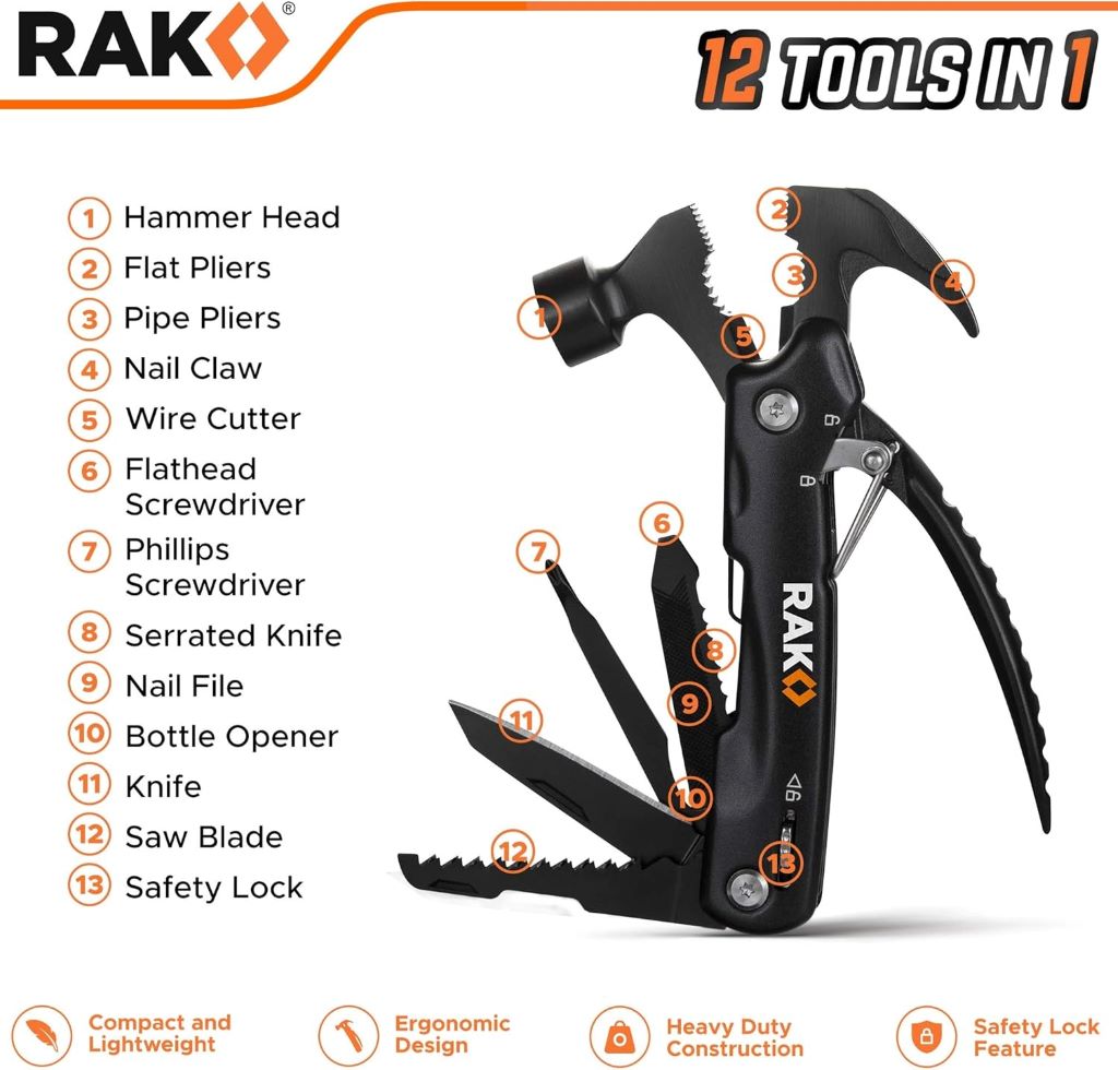 Best gift for men: RAK Hammer multitool for camping and survival