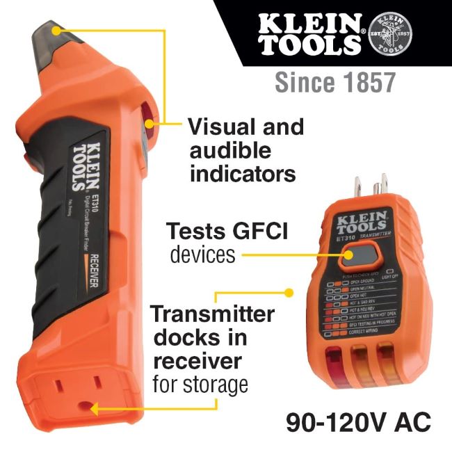 Klein Tools ET310 AC circuit breaker finder and voltage tester review image