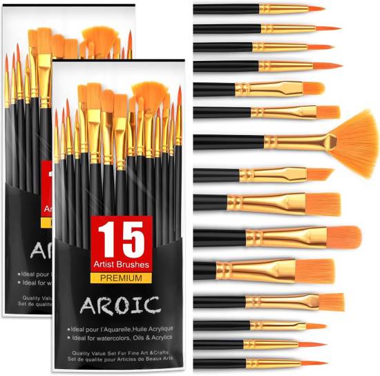 AROIC Acrylic Paint Brush Set 30 pcs