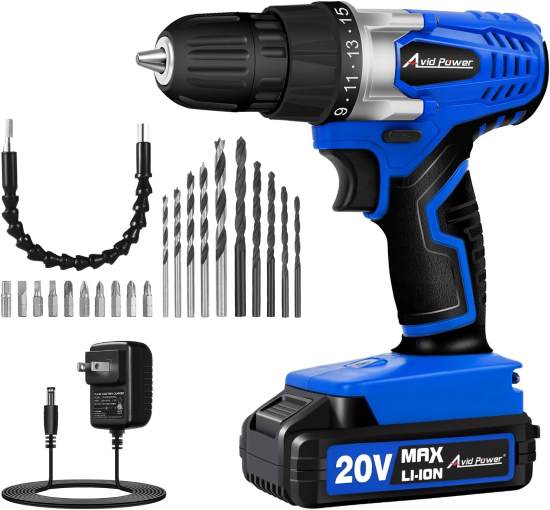 AVID POWER 20V MAX Cordless Drill Set