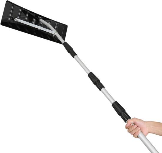 CQVNI Adjustable 6.2 to 21 ft Lightweight Aluminum Snow Rake