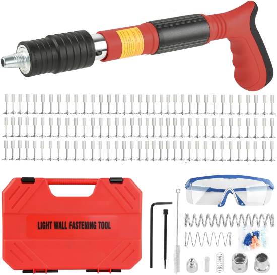EXCECAR Red Concrete Nail Gun Kit