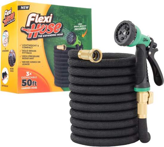 Flexi Hose Expandable Garden Hose with 8 Function Nozzle