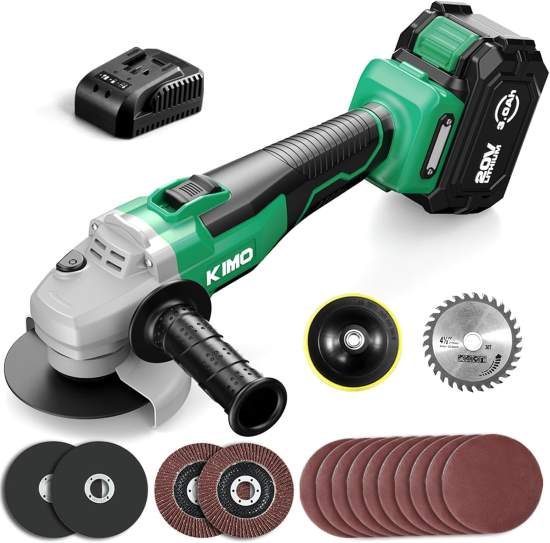 KIMO 20V Cordless Angle Grinder with battery and charger