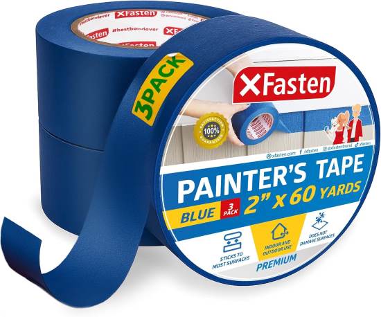 XFasten Professional Blue Painters Tape 2 Inch x 60 Yards
