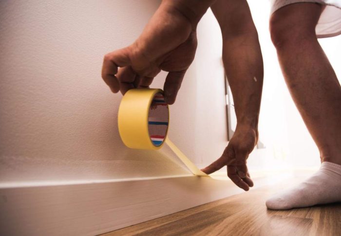 Smooth prep work for a sharp paint finish using blue masking tape