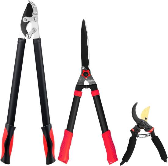 YRTSH Loppers Hedge Shears and Pruners Combo Set