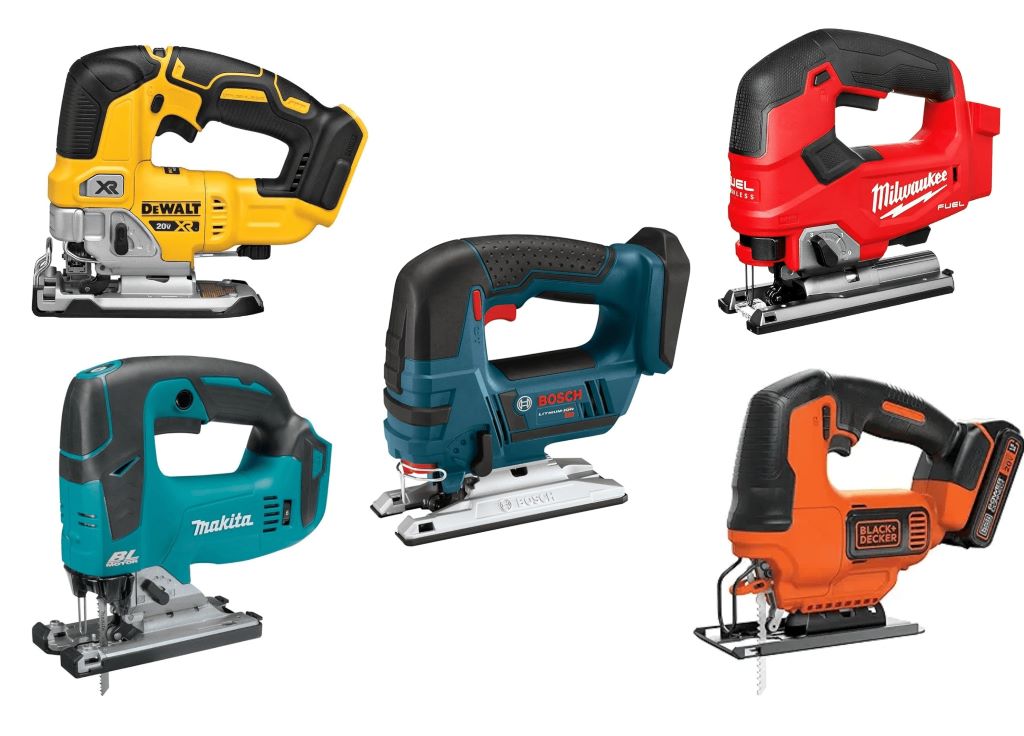 Best cordless jigsaws displayed with wood cutting tools for Texas DIY projects