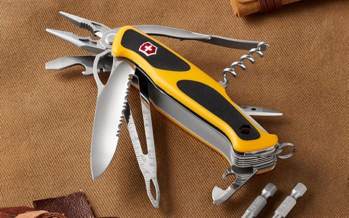 Different Swiss Army knives displayed with essential tools for daily carry in New York