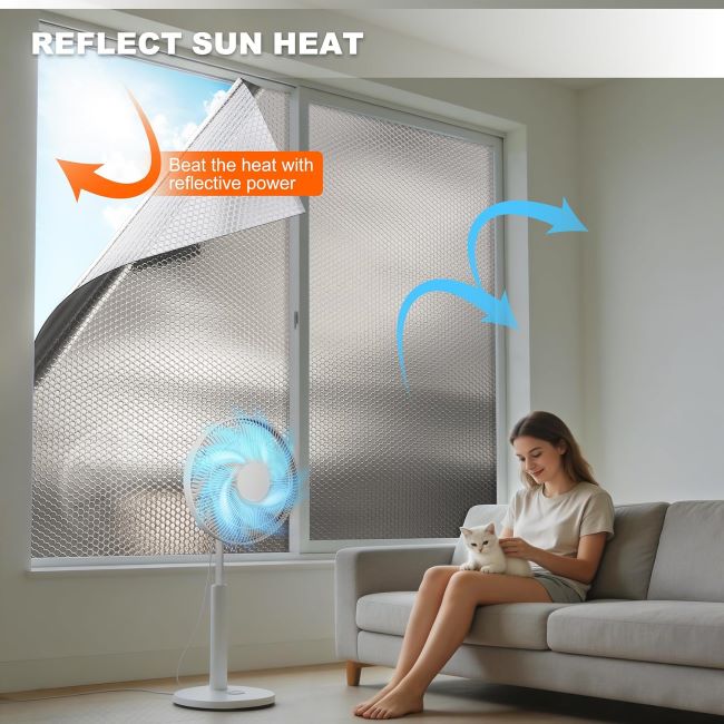 AGHITG reflective aluminum foil bubble insulation roll for reducing summer heat through windows