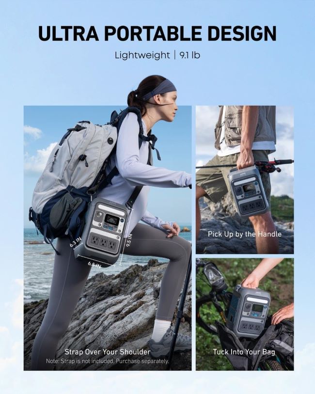 Anker SOLIX C300 portable power station providing reliable backup power for road trips, outdoor adventures, and emergencies