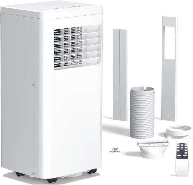 Antarctic Star 10,000 BTU portable air conditioner with cooling, fan, dehumidifier, and sleep mode