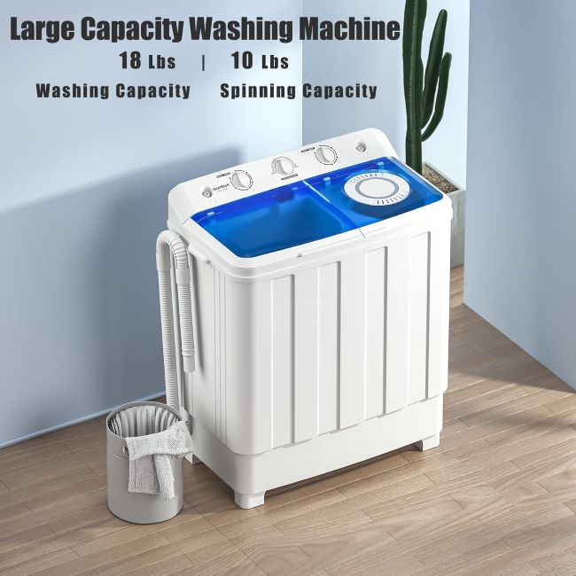 Auertech compact portable washer and spin dryer for dorm rooms, RVs, and small laundry spaces
