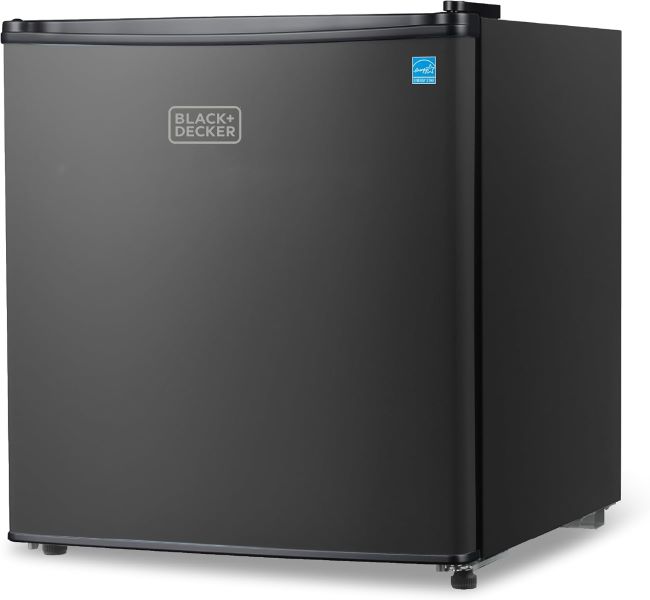 BLACK+DECKER ENERGY STAR mini fridge with chiller compartment for office, bedroom, or apartment use