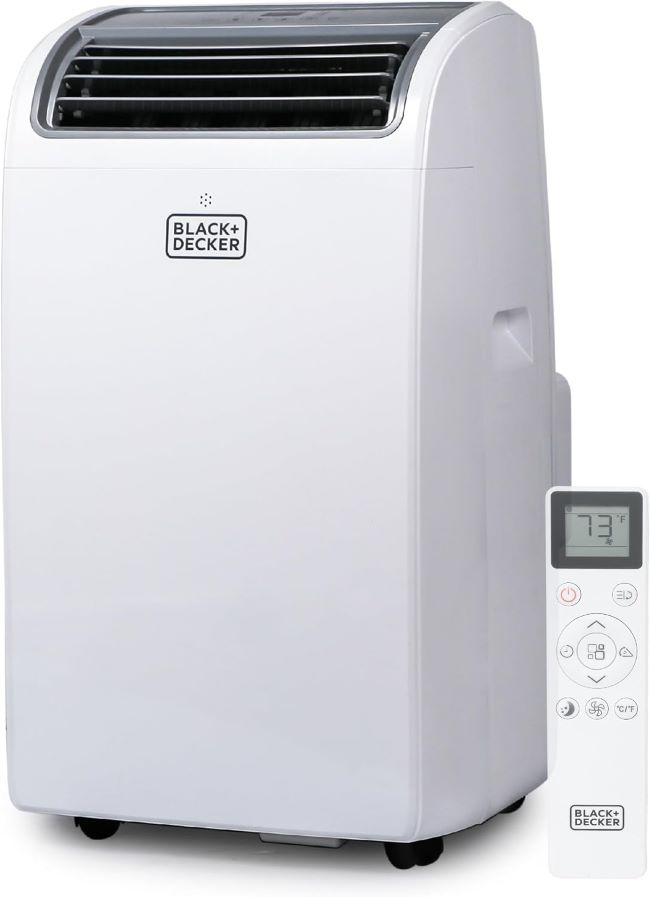 BLACK+DECKER 12,000 BTU smart portable air conditioner with Follow Me remote and window installation kit