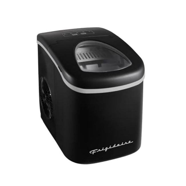 FRIGIDAIRE EFIC128AMZBLK compact countertop ice maker producing fresh ice in a Pennsylvania kitchen