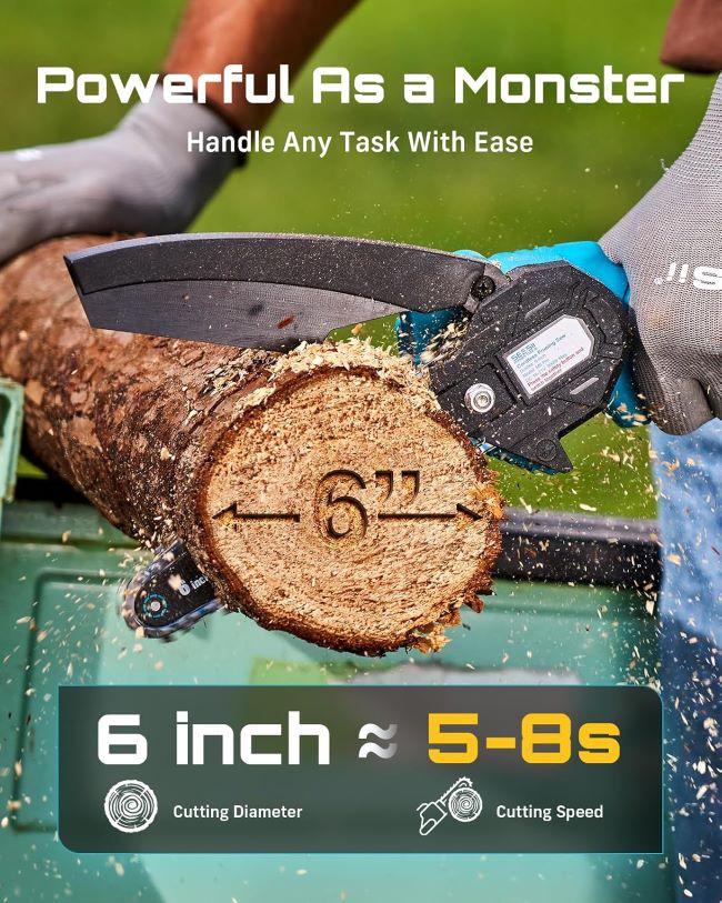 Affordable Seesii cordless mini chainsaw for pruning and garden maintenance
