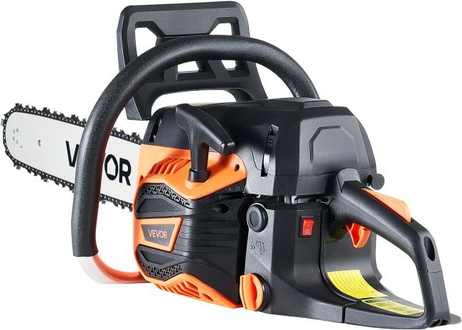 Powerful VEVOR 20-inch gas chainsaw for firewood, storm cleanup, and property maintenance