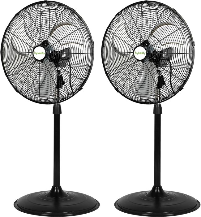 hykolity 20-inch high-velocity pedestal fan with heavy-duty metal construction and aluminum blades