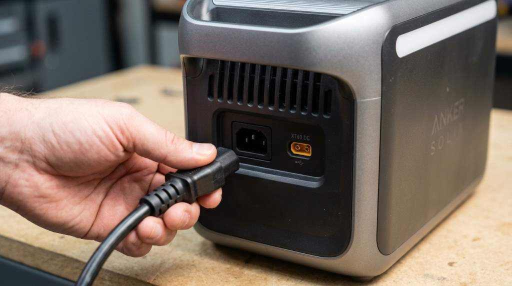 Anker SOLIX C1000 Power Station charging from a wall outlet