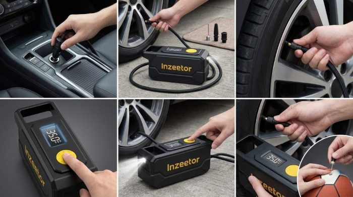 Connecting Inzeetor air hose to a vehicle tire valve