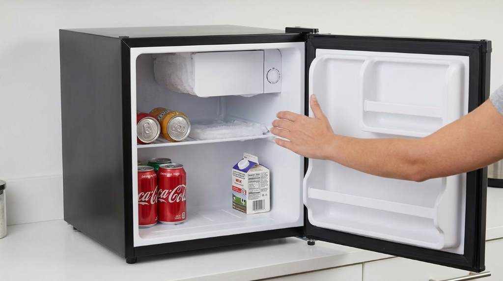 Defrosting a Black and Decker 1.7 Cu Ft compact refrigerator step by step