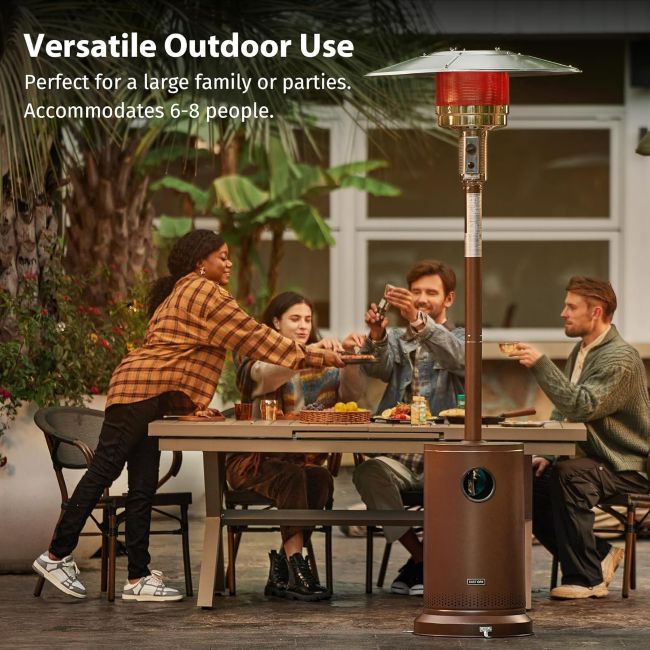 EAST OAK Round Table Patio Heater with built-in table design