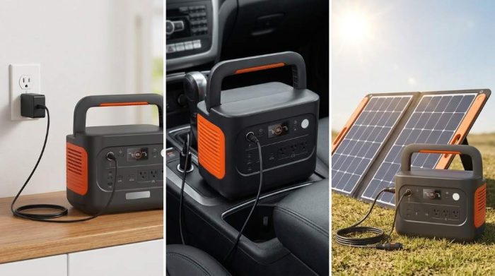 Jackery Explorer 1000 V2 display showing charging progress