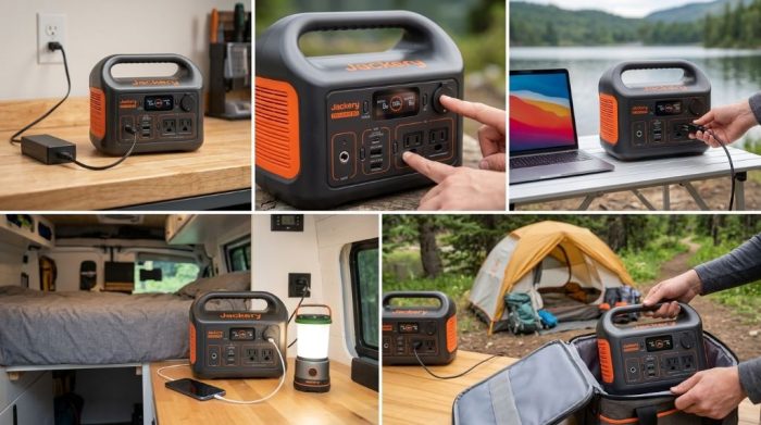 Jackery Explorer 300 display screen showing battery percentage