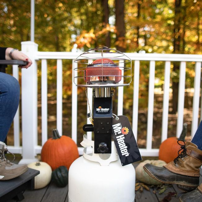Mr. Heater 45,000 BTU outdoor propane heater providing powerful warmth