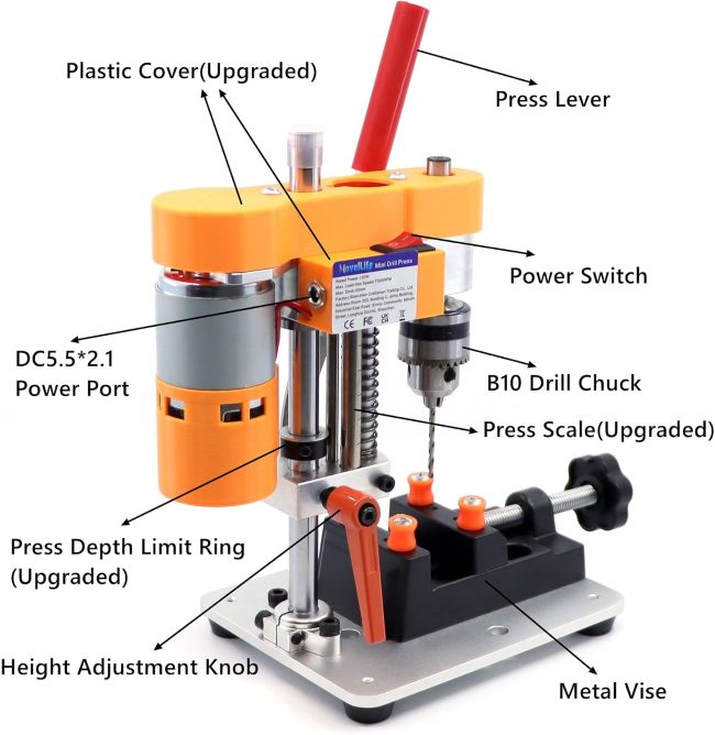NovelLife B10 mini benchtop drill press for convenient workshop use