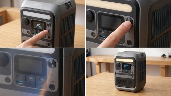 Restarting Anker SOLIX C300 portable power station safely
