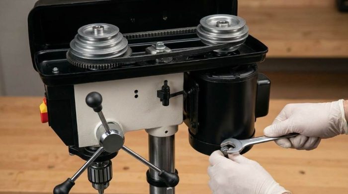 Adjusting quill lock bolt to eliminate spindle runout on Jet drill press