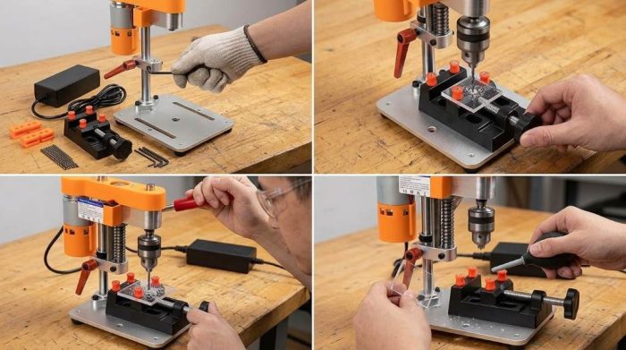 Adjusting stroke depth stop ring on Novellife mini drill press column